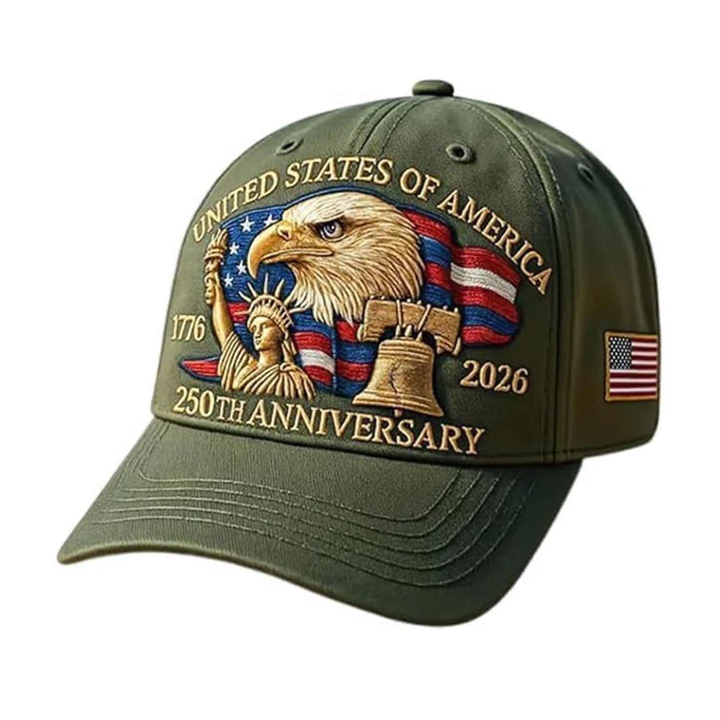 Vintage Eagle Patriotic 250th Anniversary Snapback Cap