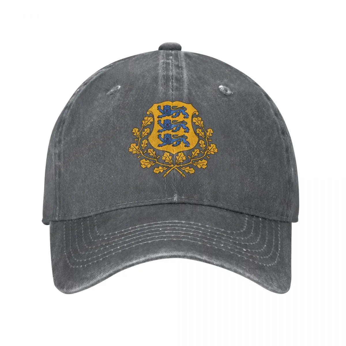 Estonia Emblem Charcoal Washed Vintage Baseball Cap