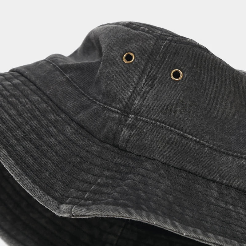 Vintage Washed Cotton Fisherman Bucket Cap