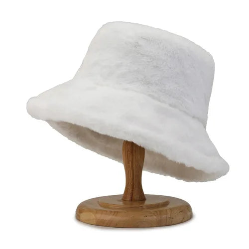 Funny Korean Faux Fur Bucket Hat