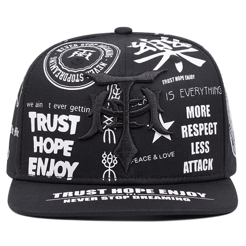 Fashion Gothic Embroidered Hip Hop Snapback Cap