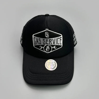 GAS Letter Embroidery Mesh Baseball Cap