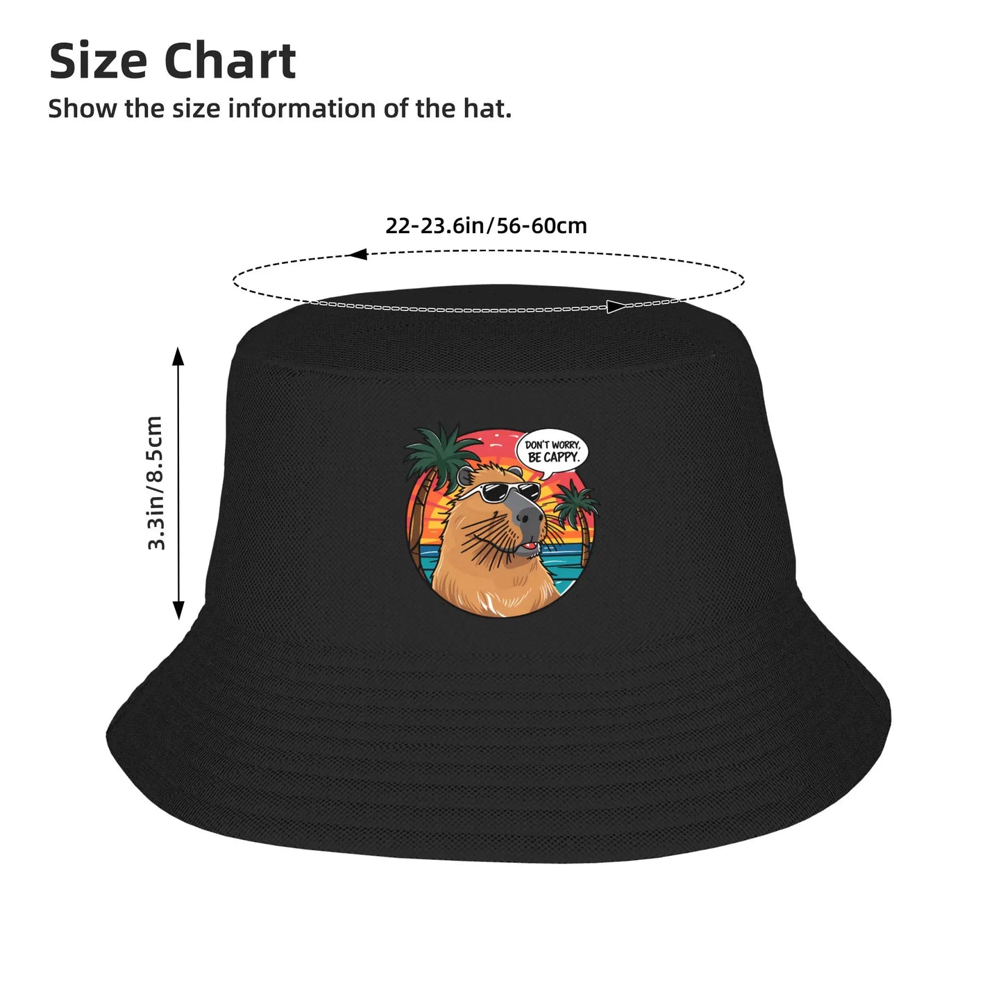 Capybara Dont Worry Be Cappy Bucket Hat