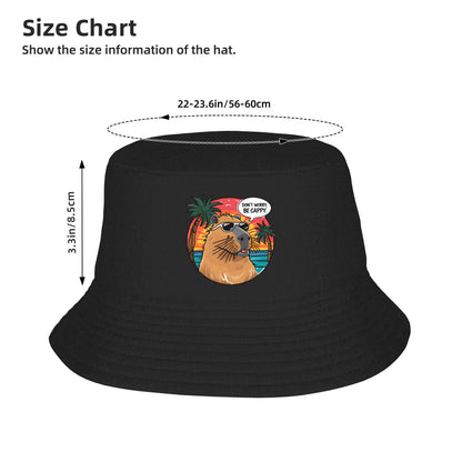 Capybara Dont Worry Be Cappy Bucket Hat
