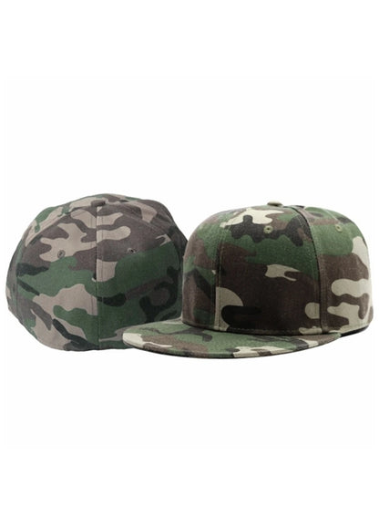 Camouflage Flat Brim Hip Hop Fitted Cap