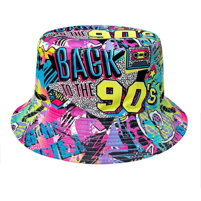 Abstract Graffiti Reversible Foldable Colorful Bucket Hat
