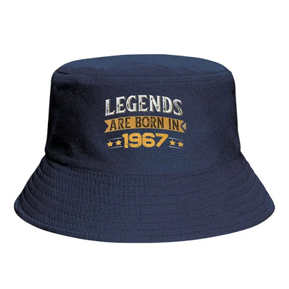 Vintage 1967 Legend Birthday Text Bucket Hat
