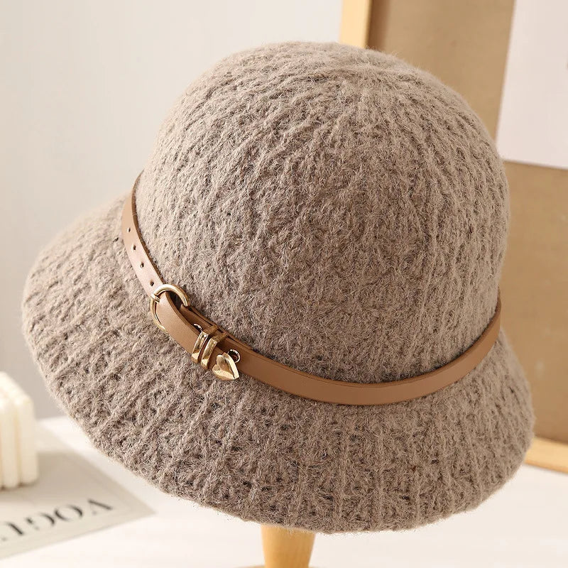 Women’s Knitted Winter Windproof Bucket Hat