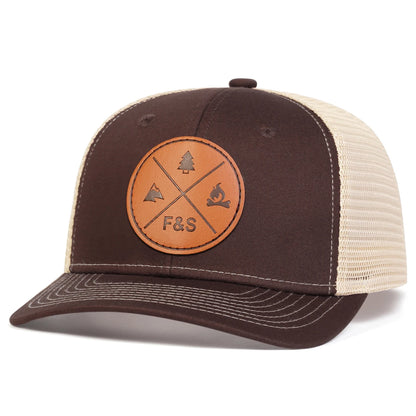 Unisex F&S Round Leather Label Baseball Net Caps