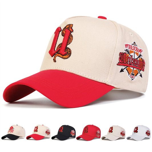 Unisex U Letter Snake Embroidery Baseball Caps
