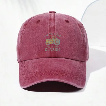 Vintage Washed Motorcycle Pattern Road Trip Baseball Cap