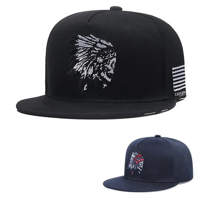 Native American Tribal Embroidery Streetwear Snapback Cap