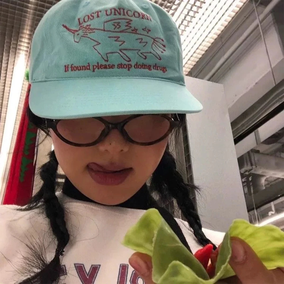 New Unisex Niche Unicorn Letters Embroidery Baseball Hats Flat Eave