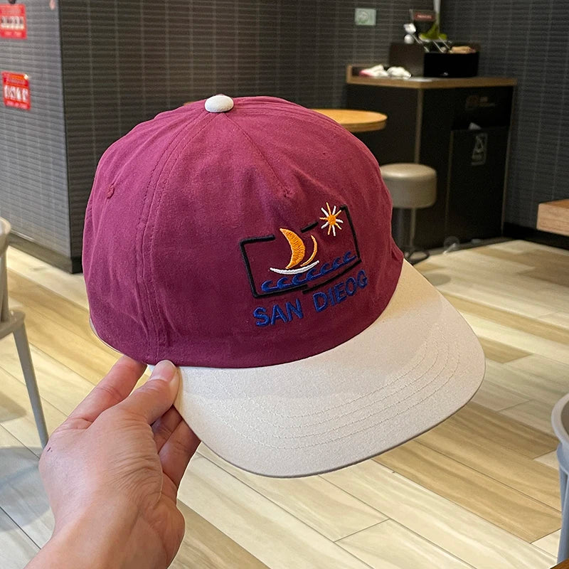 Color Block Embroidery Baseball Cap