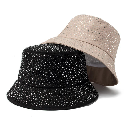 Y2K Rhinestone Cotton Bucket Hat