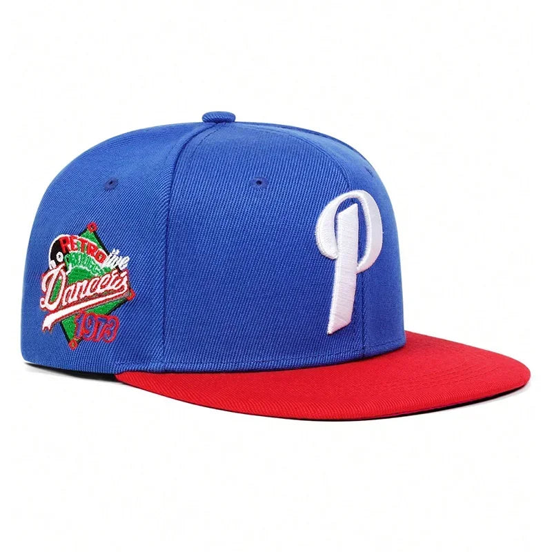 Unisex P Letter Embroidery Hip Hop Snapback Cap
