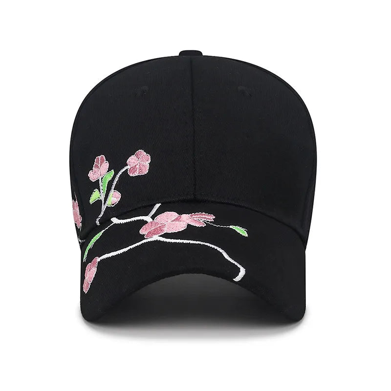 Women’s Floral Embroidery Adjustable Baseball Cap