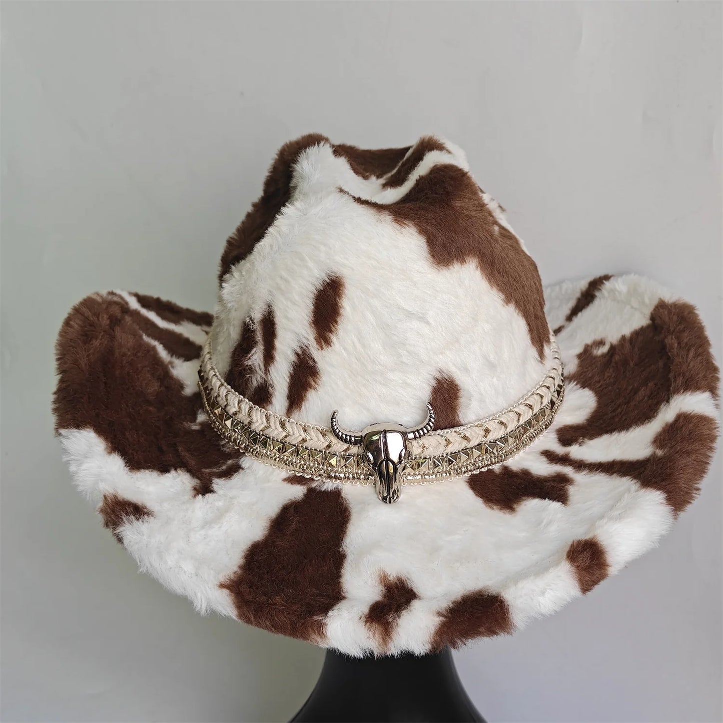 Winter Rabbit Fur Western Cowboy Fedora Hat