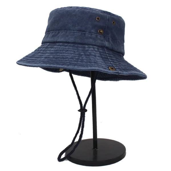 Wide Brim Washed Cotton Outdoor Bucket Hat