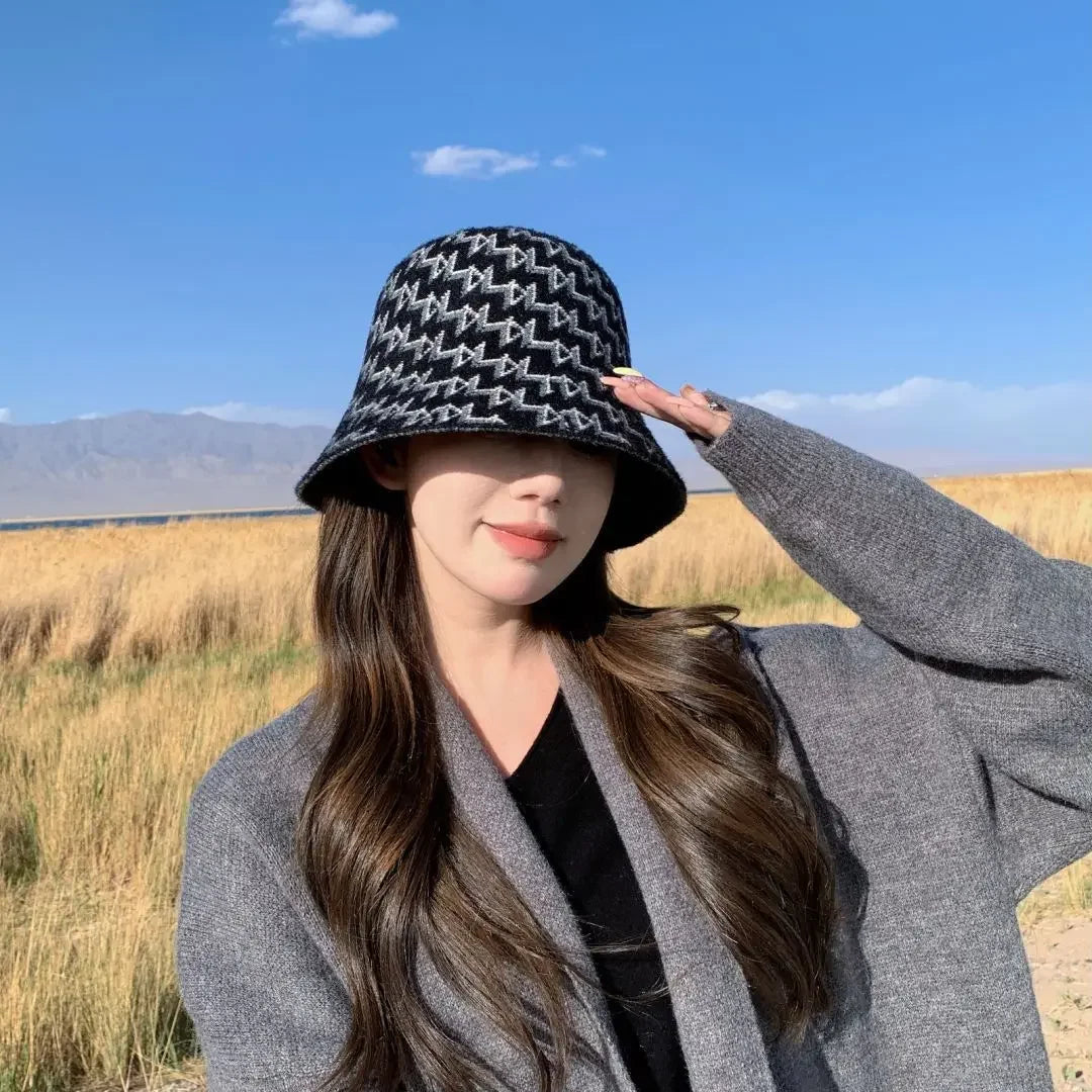 Korean Rabbit Fur Bucket Hat