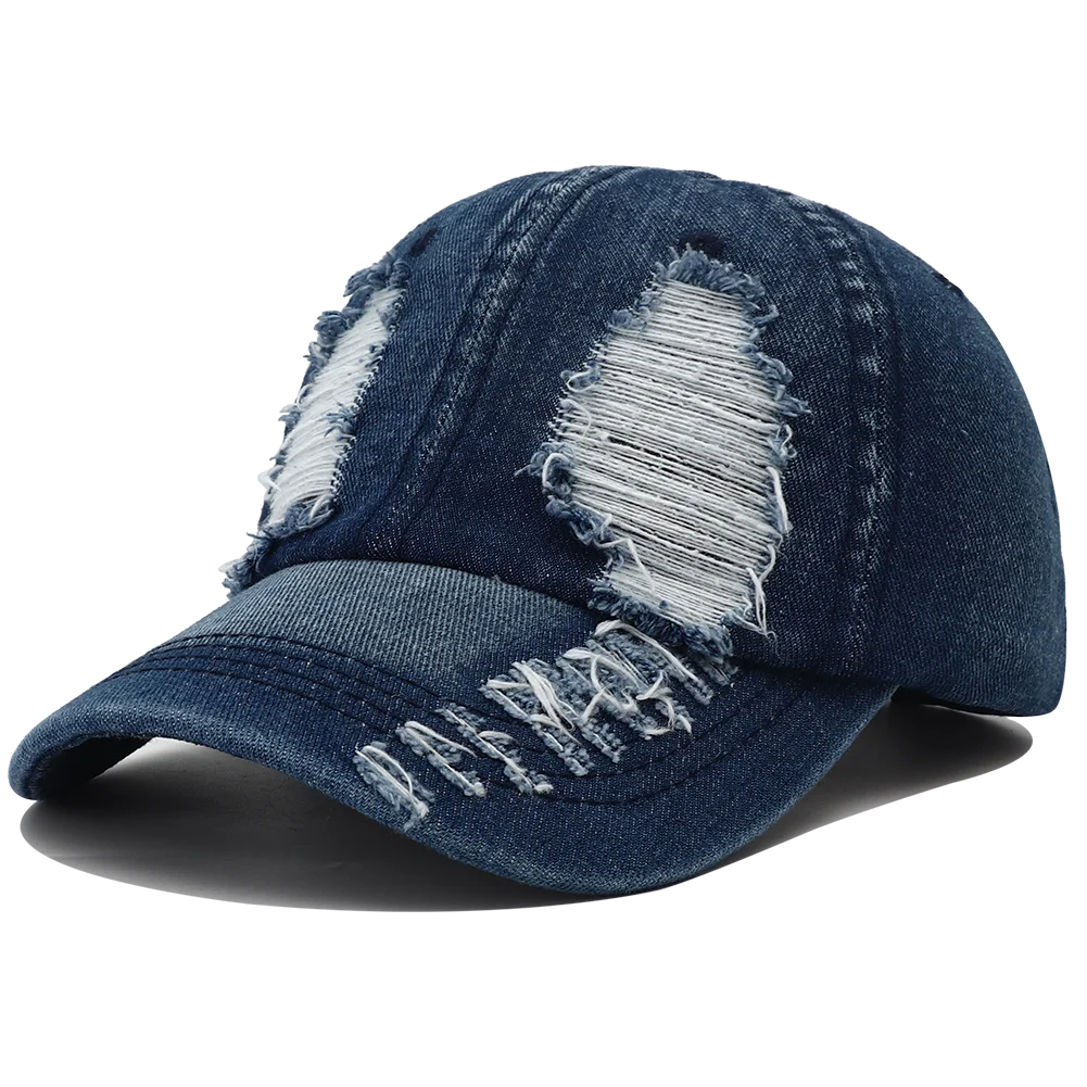 Solid Washed Denim Baseball Cap