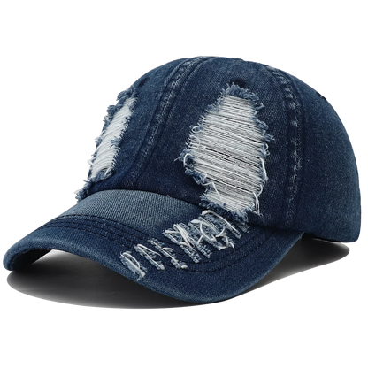 Solid Washed Denim Baseball Cap