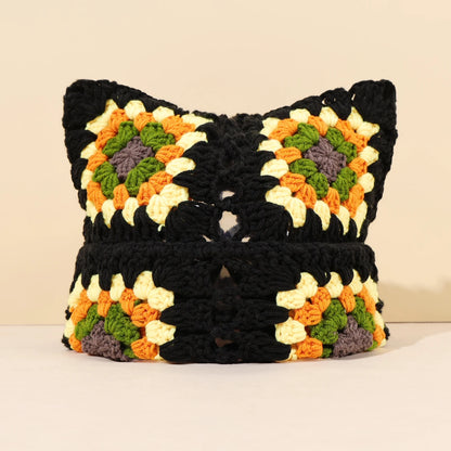 Cute Cat Ear Crochet Bucket Hat