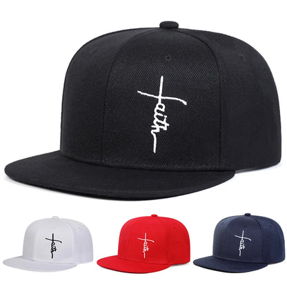 Unisex Faith Letter Cross Embroidery Hip-hop Hats