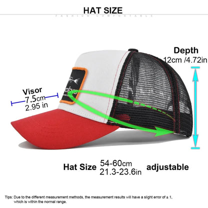Fashion Fish Bone Embroidery Outdoor Baseball Cap