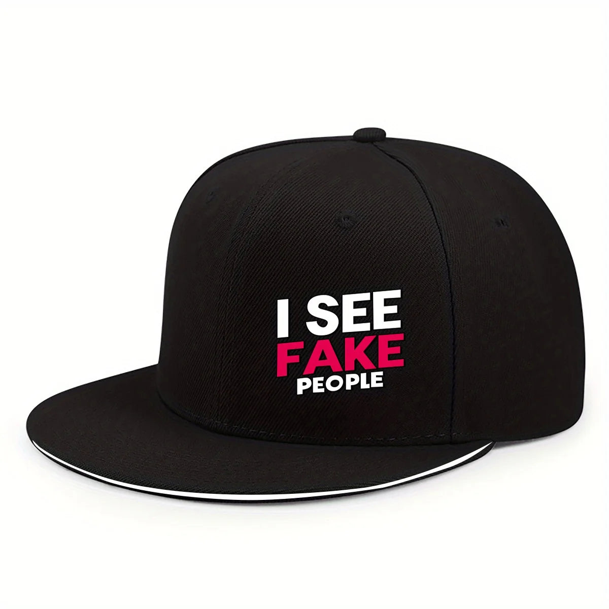 ISEE FAKE PEOPLE Printed Flat Brim Hip Hop Baseball Hat