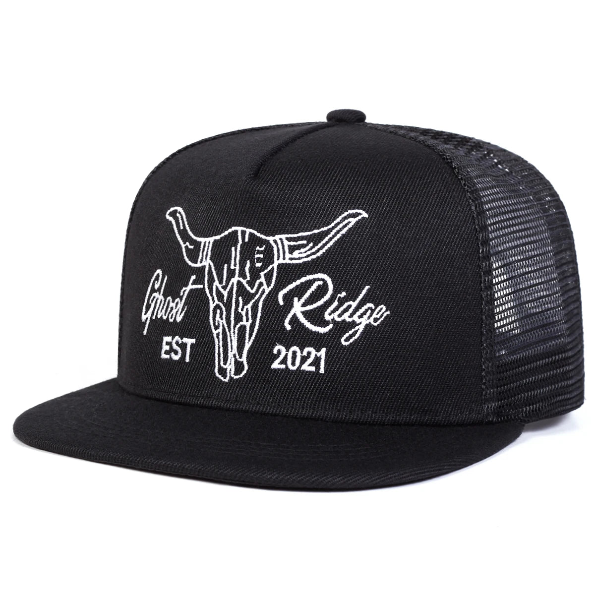 Unisex Ox Head Letter Embroidery Hip-hop Net Hats