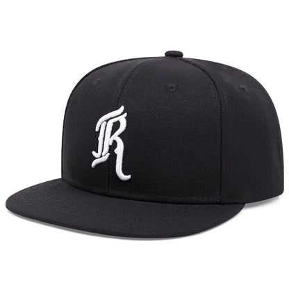 JR Embroidered Flat Brim Street Snapback Cap