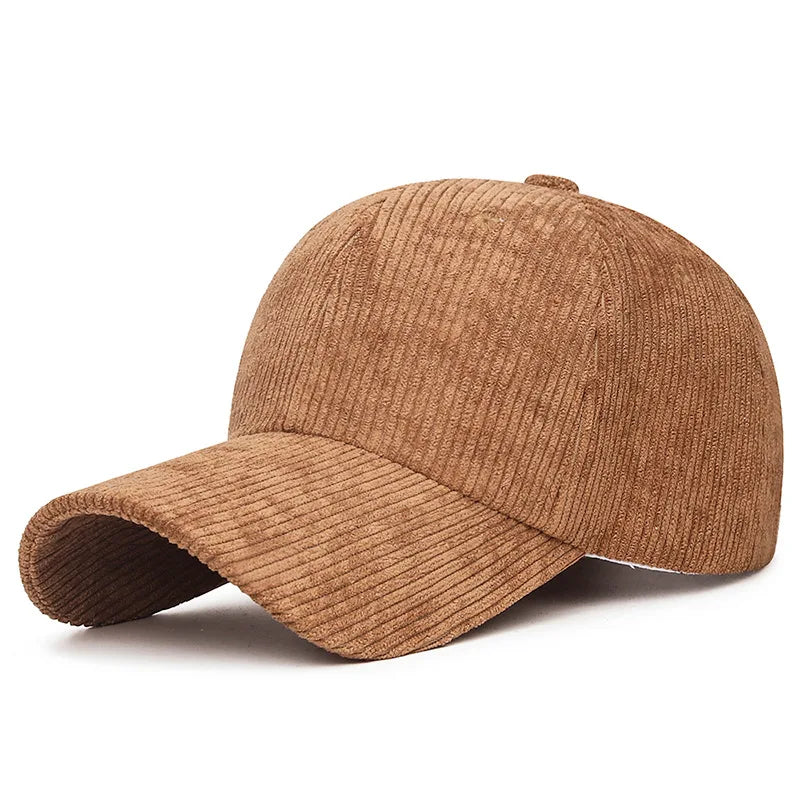 Striped Corduroy Adjustable Snapback Baseball Cap