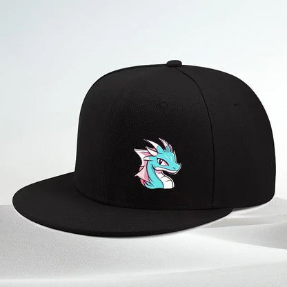 Blue Pink Dragon Head Cartoon Outdoor Snapback Cap