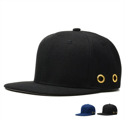 Solid Black Adjustable Hip Hop Snapback Cap