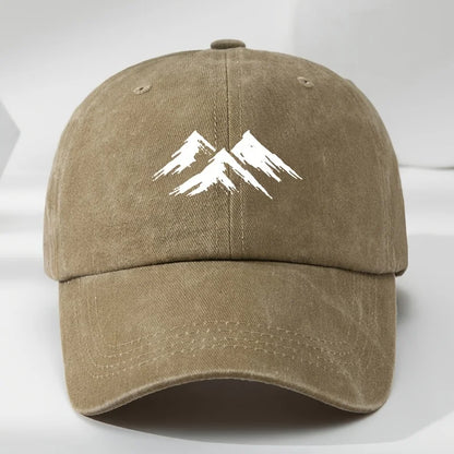 Mountain Print Washed Retro Duckbill Baseball Cap