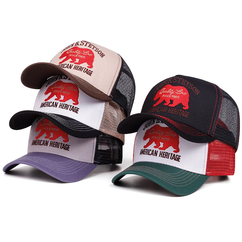 Stetson Red Bear Mesh Trucker Baseball Cap