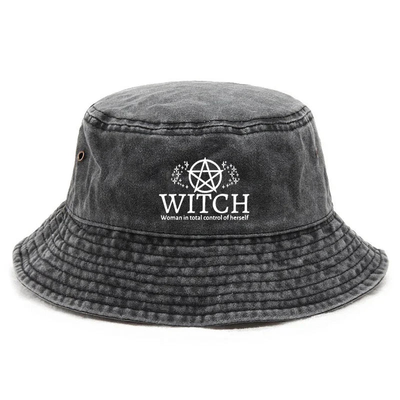 Vintage Denim Pentagram Y2K Streetwear Bucket Hat