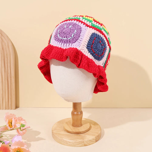 Handmade Knitted Lotus Edge Fisherman Hat