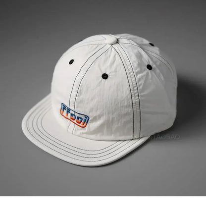 Retro Embroidered Flat Brim Trucker Hat