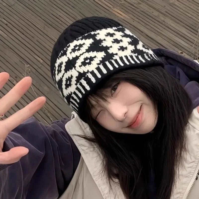 Korean Retro Knitted Wool Bucket Hat