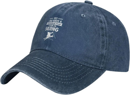 Casual Cotton "Retirement Plan" Skiing Baseball Cap