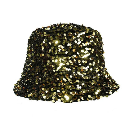 Glitter Sequin Foldable Windproof Bucket Hat