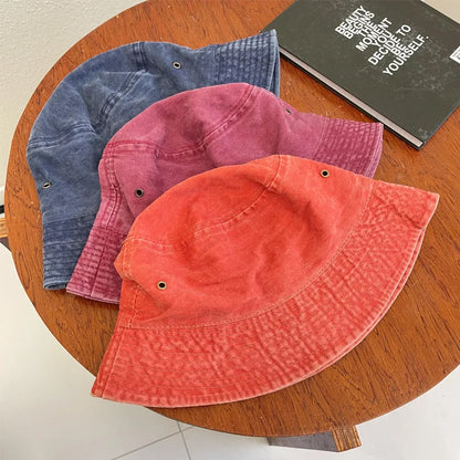 Unisex Washed Denim Bucket Hat