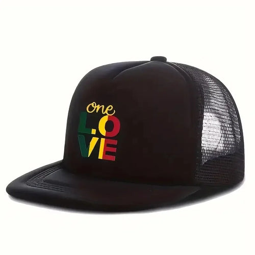 Letter Print Mesh Baseball Cap Unisex