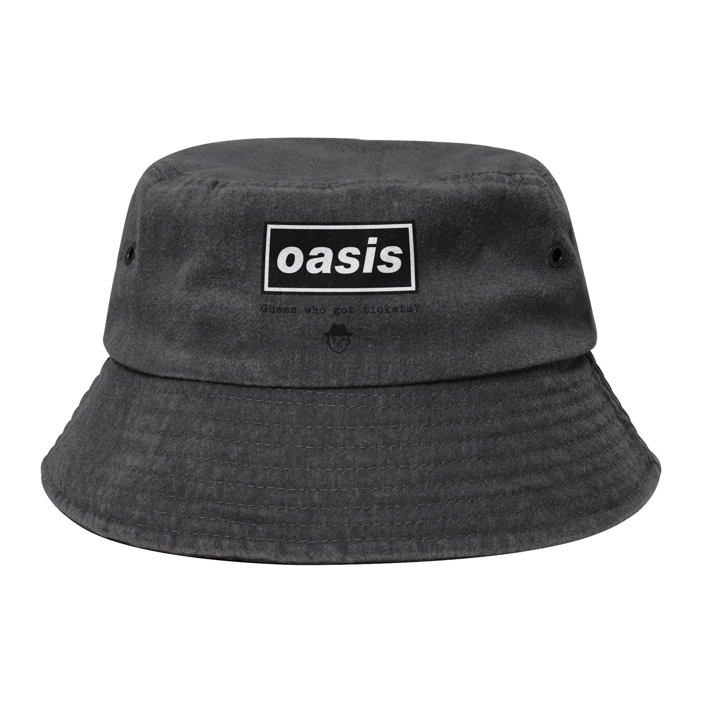 Trendy Washed Denim Graphic Bucket Hat