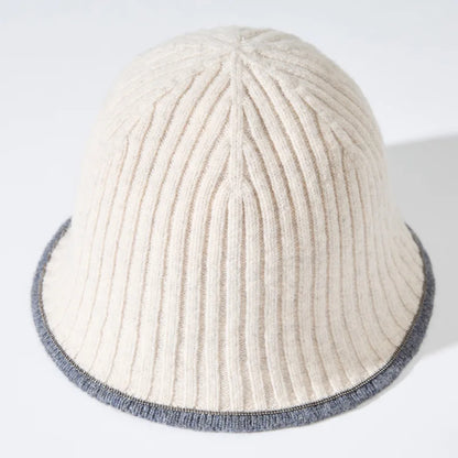 Knitted Wool Buckle Bucket Hat