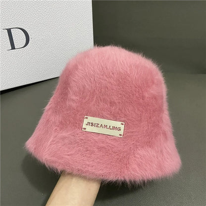 Faux Rabbit Fur Bucket Hat