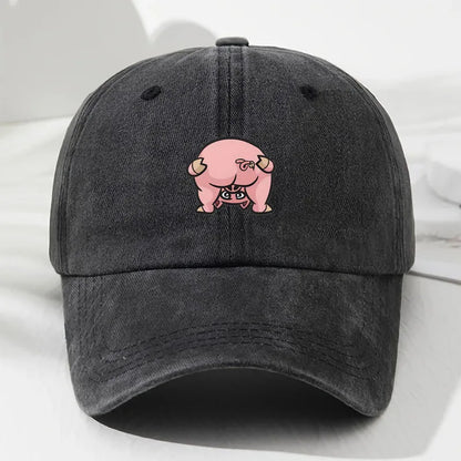 Cute Pink Pig Print Street Baseball Cap