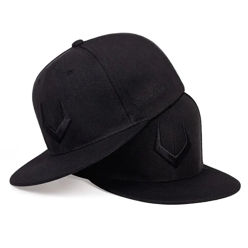 Simple V Embroidery Hip Hop Adjustable Snapback Cap
